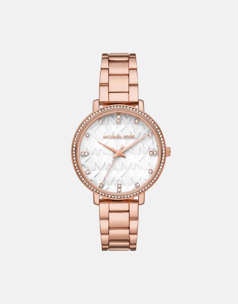 Michael Kors - Pyper - Uhr in Roségoldoptik mit drei Zeigern und Legierung-Goldfarben von Michael Kors
