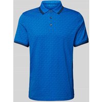 Michael Kors Regular Fit Poloshirt mit Allover-Label-Muster Modell 'GREENWICH' in Blau, Größe L von Michael Kors