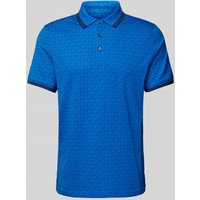 Michael Kors Regular Fit Poloshirt mit Allover-Label-Muster Modell 'GREENWICH' in Blau, Größe XL von Michael Kors