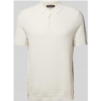 Michael Kors Regular Fit Poloshirt mit Strukturmuster Modell 'TUCK STRIPE' in Weiss, Größe M von Michael Kors