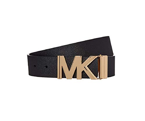 Michael Kors Saffiano Leather Reversible MK Logo Plaque Buckle Belt (XL) von Michael Kors