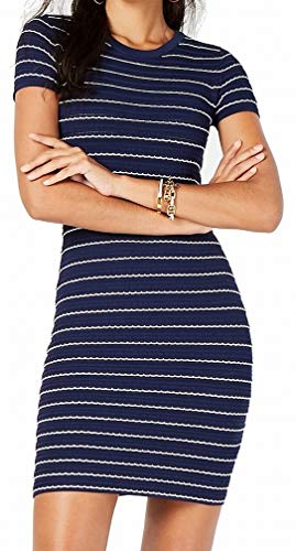 Michael Kors | Scalloped-Stripe Pullover Kleid | True Navy/White | XL von Michael Kors