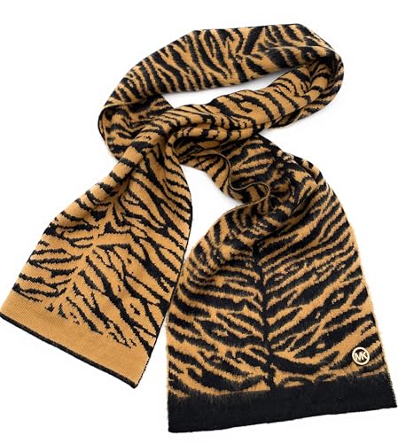 Michael Kors Schal I Damen I Winterschal I 160cmx25cm I MK Logoprint I (Dunkelbraun-Beige) MK Logo Metall7438 von Michael Kors
