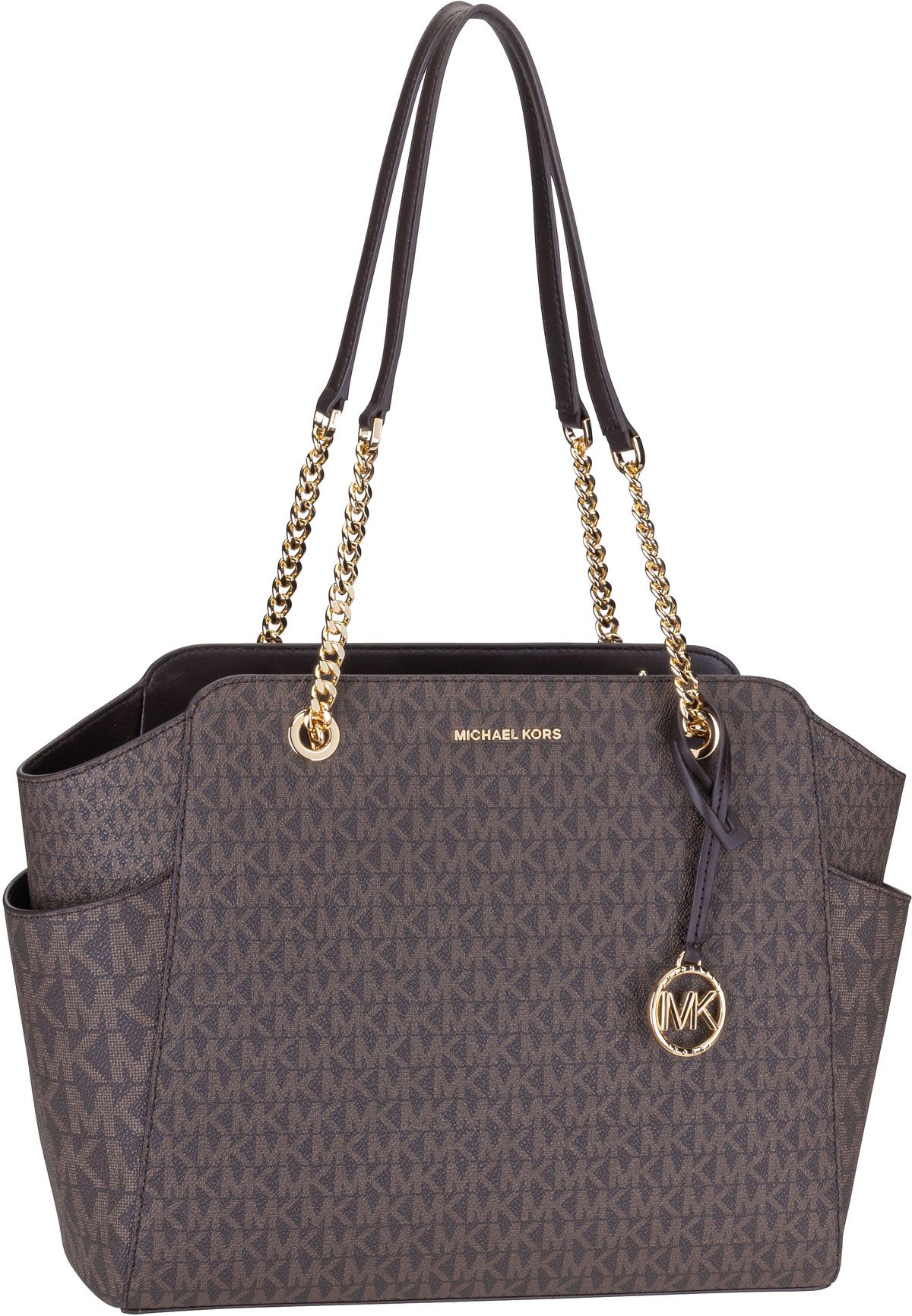 Michael Kors Jacquelyn Medium TZ Chain Tote MK Sig  in Braun (12.2 Liter), Schultertasche von Michael Kors