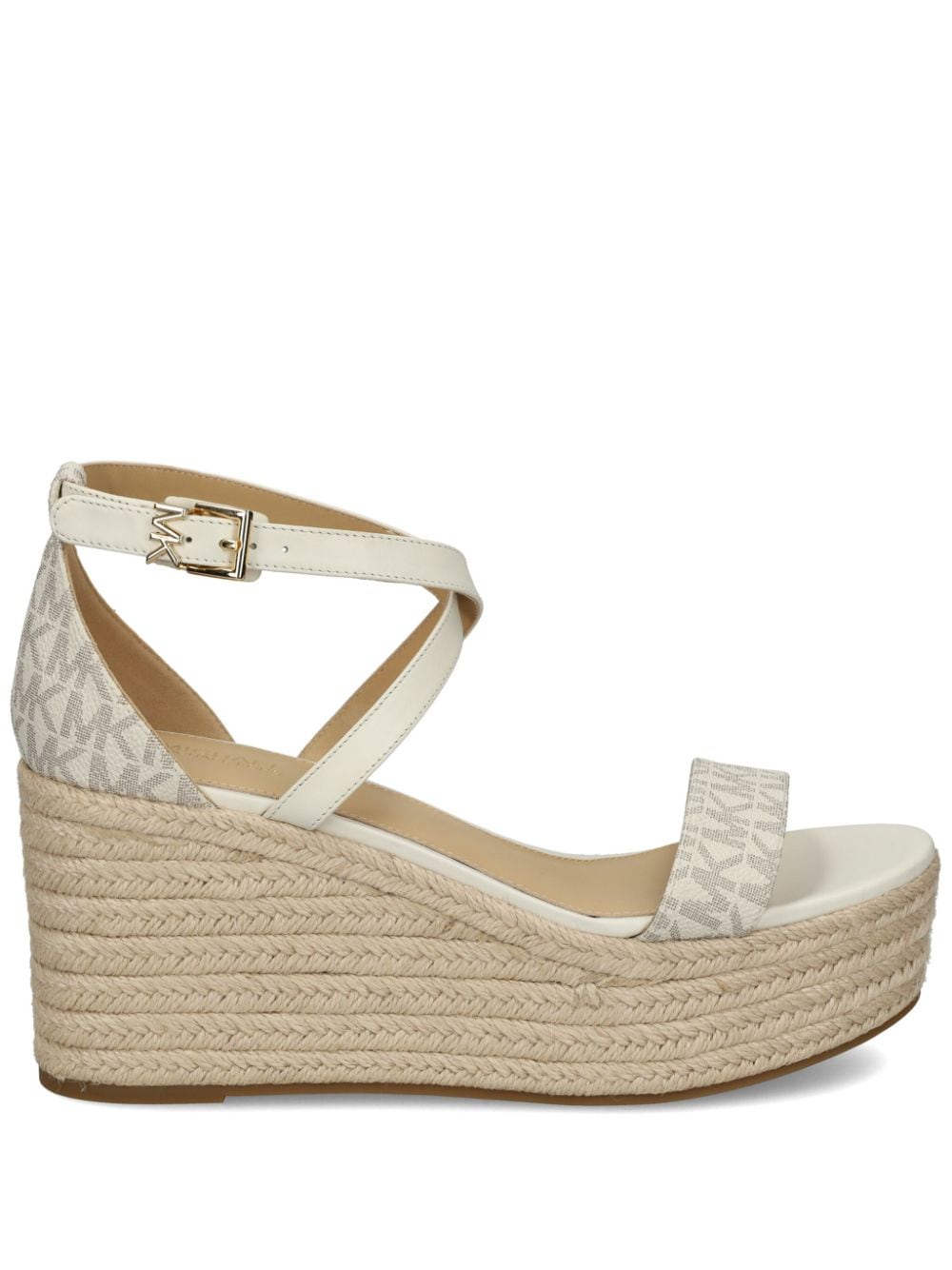 Michael Kors Serena Wedge-Sandalen mit Monogramm - Weiß von Michael Kors