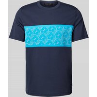 Michael Kors T-Shirt mit Label-Print Modell 'EMPIRE STRIPE' in Marine, Größe XL von Michael Kors