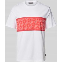 Michael Kors T-Shirt mit Label-Print Modell 'EMPIRE STRIPE' in Weiss, Größe XXL von Michael Kors