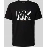 Michael Kors T-Shirt mit Label-Print Modell 'SKETCH MK' in Black, Größe L von Michael Kors