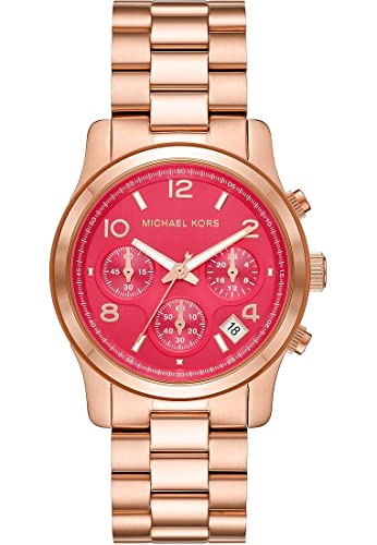 Michael Kors Damenuhr Chronograph Runway Edelstahl roségoldfarben, MK7352 von Michael Kors