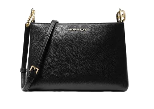 Michael Kors Trisha Leather Medium Triple Compartment Crossbody (Black) von Michael Kors