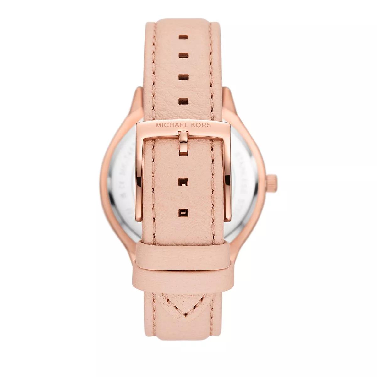 Michael Kors Uhr - Michael Kors Slim Runway Three-Hand Blush Leather - Gr. unisize - in Gold - für Damen von Michael Kors