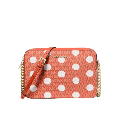 Michael Kors Umhängetasche Jet Set Large Pois Logo Signature, Red Clay von Michael Kors