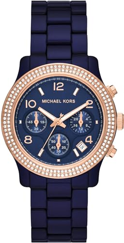 Michael Kors Damenuhr Runway quarz/ chrono Uhrwerk 38mm Gehäusegröße mit einem acetat-armband MK7423 von Michael Kors