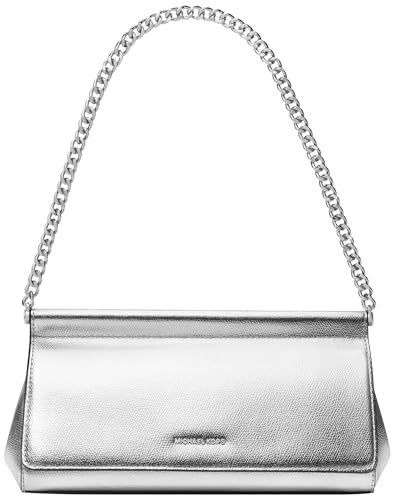 Michael Kors Women Md Ew Clutch Hand Bag, Silberfarben von Michael Kors