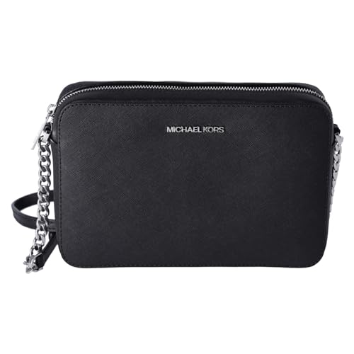 Michael Kors Schultertasche, Saffiano-Leder, mittlere Handtasche, Jet-Set, Schwarz, Medium von Michael Kors