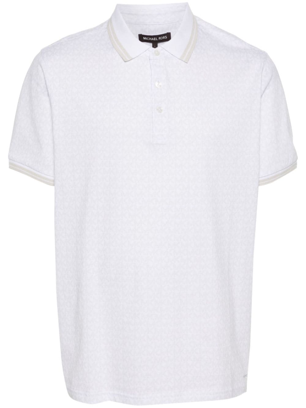 Michael Kors monogram-print polo shirt - Weiß von Michael Kors