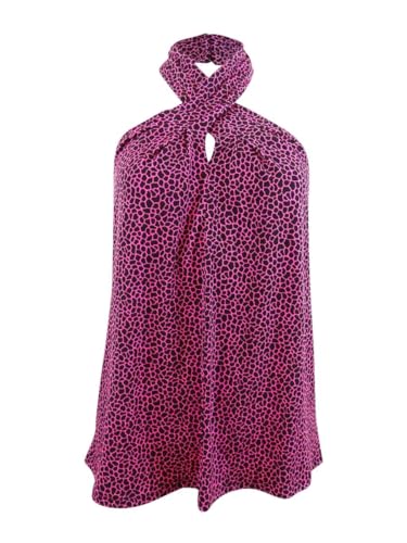 Michael Michael Kors Damen Neckholder-Top mit Mikrodruck (L, Cerise), Kirsche, L von Michael Kors