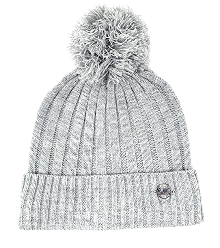 Michael Kors Women's Ribbed Pom Beanie, Grey von MICHAEL Michael Kors