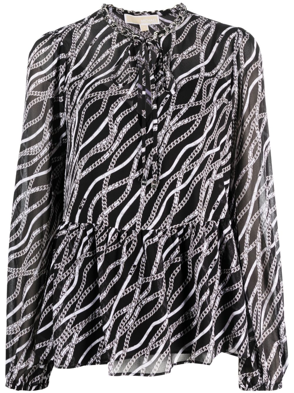 Michael Michael Kors Bluse mit Ketten-Print - Schwarz von Michael Michael Kors