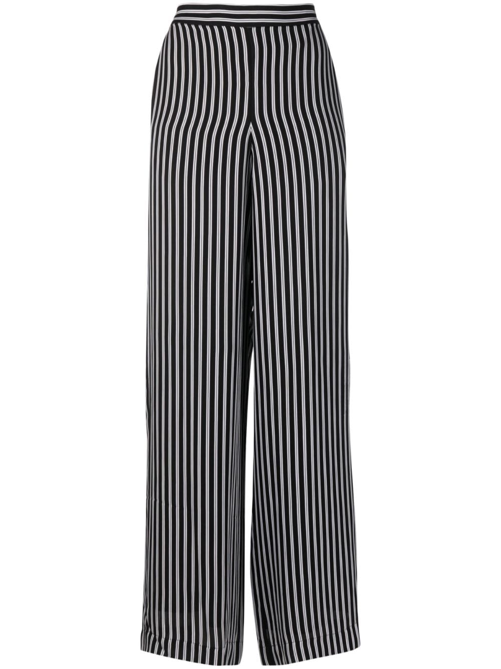 Michael Michael Kors Gestreifte Hose mit weitem Bein - Schwarz von Michael Michael Kors