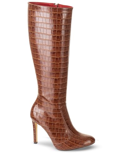 Michael Soul DONNA Stiletto Stiefel I EUR 41 I 10cm Absatz I Unisex I High Heel Stiefel aus Kunstleder im Krokodil Look I Braun von Michael Soul