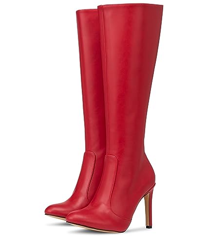 Michael Soul Donna - Klassische Stiletto Stiefel in rot matt Schuhgröße EUR 39 von Michael Soul