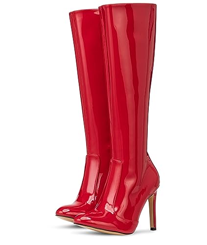 Michael Soul Donna Stiletto Stiefel I 10cm Absatz I EUR 45 I Rot I Damen & Herren Stiefel I Elegante High Heel Stiefel aus Kunstleder mit Mattem-Finish I Bequem und zeitlos von Michael Soul