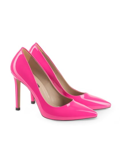 Michael Soul Lucia Stiletto Pumps I EUR 40 I 10cm Absatz I Damen & Herren I Stilvolle High Heels aus Kunstleder I Komfortabel und klassisch I Neon Pink von Michael Soul