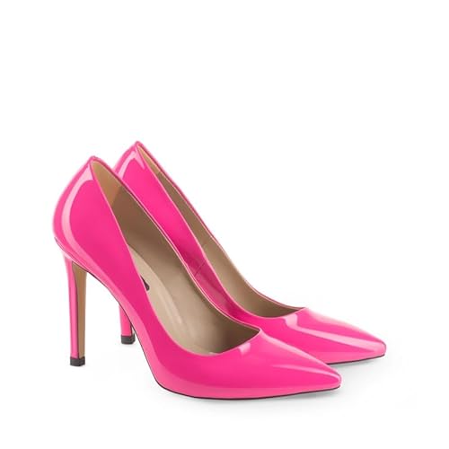 Michael Soul Lucia Stiletto Pumps I EUR 42 I 10cm Absatz I Damen & Herren I Stilvolle High Heels aus Kunstleder I Komfortabel und klassisch I Neon Pink von Michael Soul