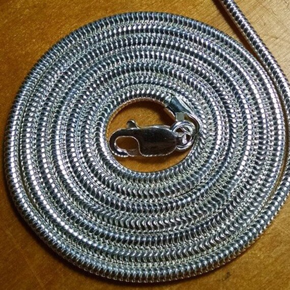 sterling Silber Schlangenkette 24 Zoll X 1, 7 Mm | Silber Oder Mitternachtsschwarz von MichaelDavidDesigns