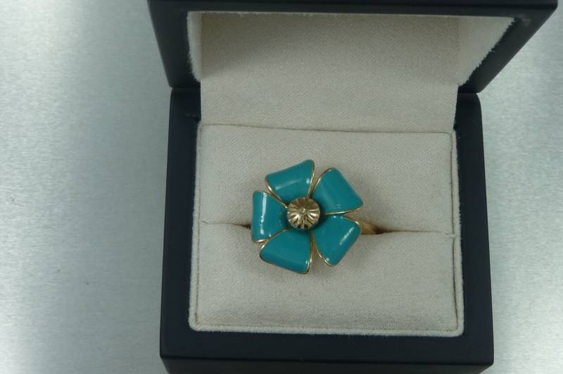 Closeout - Bargain Vergessen Sie Mich Nicht, Emaille Blumenring.925 Sterling Silber Michaelmjdesigns Closeout - Bargain Vergessen Sie Mich Nicht, Emaille Blumenring.925 Sterling Silber Michaelmjdesigns von MichaelMJDesigns