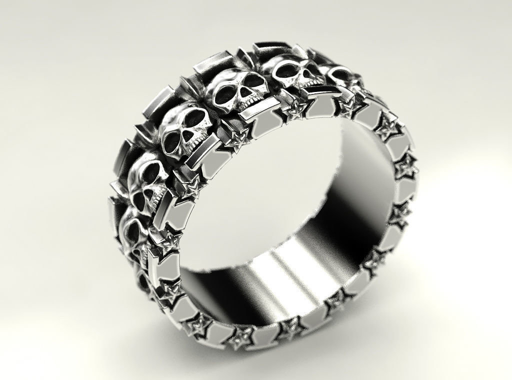 Schädel Band.925 Sterling Silber Ring Michaelmjdesigns Schädel Band.925 Sterling Silber Ring Michaelmjdesigns von MichaelMJDesigns
