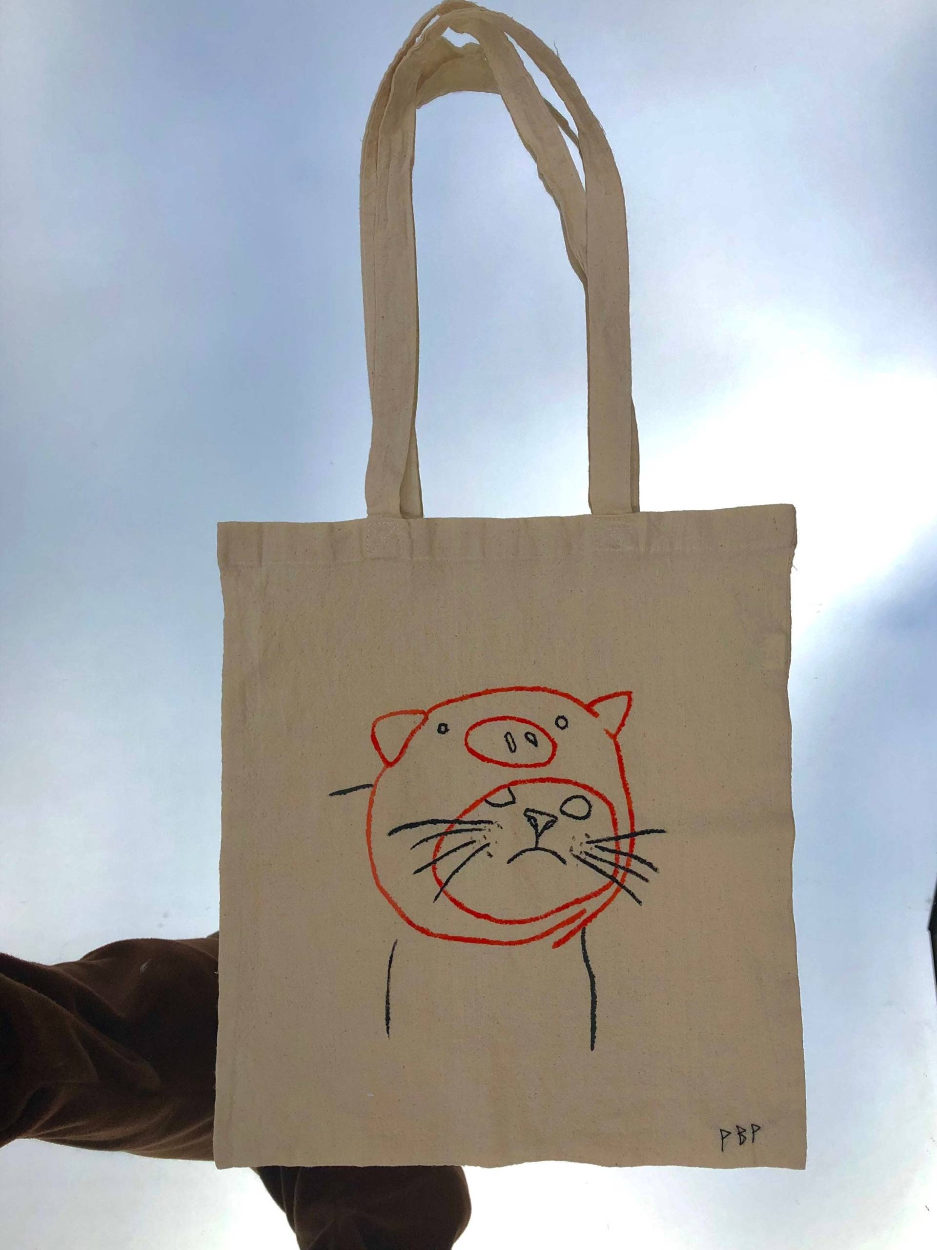Stofftasche Jutebeutel Katze Süß Mütze Strandtasche Tiere Baumwolle Minimalistisch Haustier Einkaufstasche Stofftasche Jutebeutel Katze Süß Mütze Strandtasche Tiere Baumwolle Minimalistisch Haustier Einkaufstasche von MichaelasArtPrints