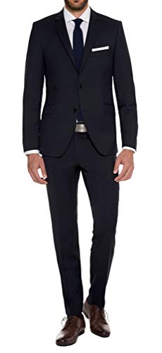 Lanificio Tessuti Italia - Fashion Fit - Herren Anzug aus Reiner Schurwolle, Marco F/Gio (1413 00), Farbe:Blau(10), Größe:98 von Michaelax-Fashion-Trade