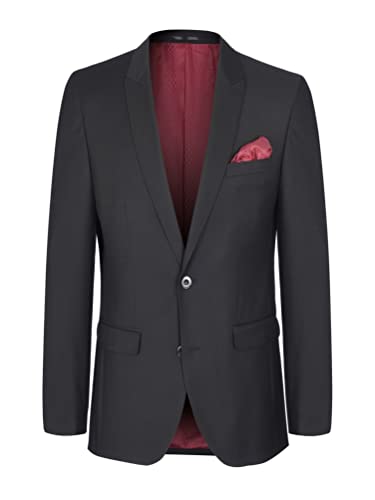 Slim Fit - Herren Sakko in den Farben Schwarz oder Dunkelblau, Luigi A (1420 00, Modell: 123031), Größe:90, Farbe:Schwarz(99) von Michaelax-Fashion-Trade