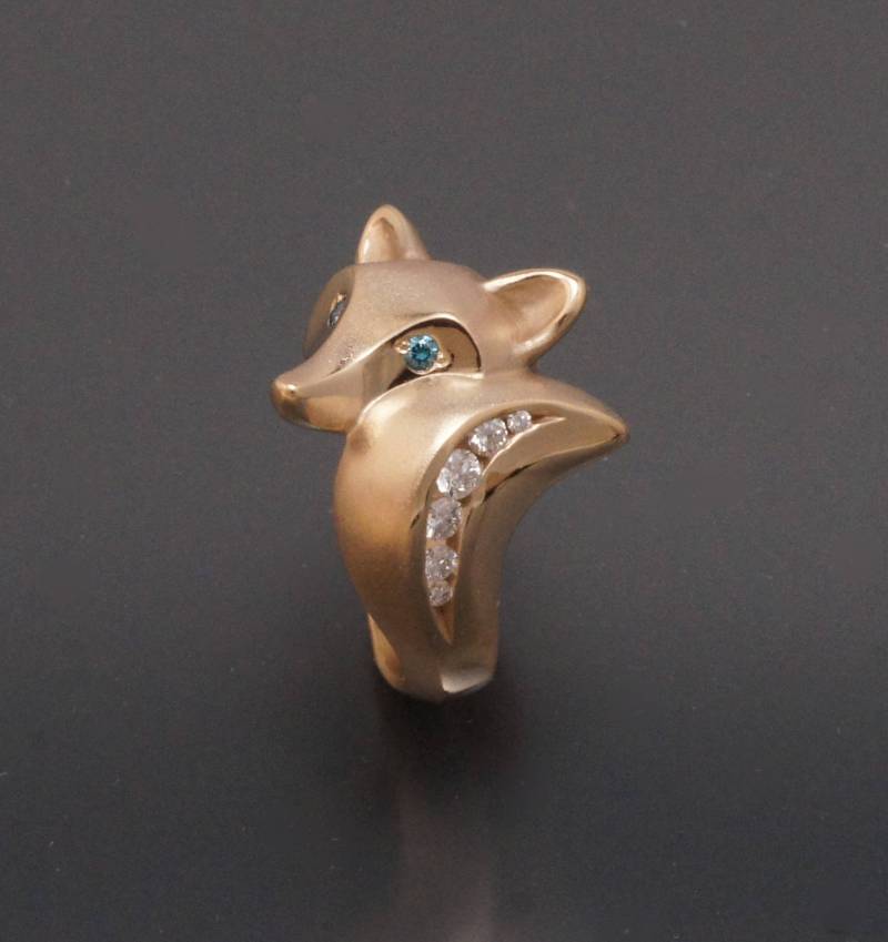 14K Fuchsring Mit Diamanten von Michaeltatom