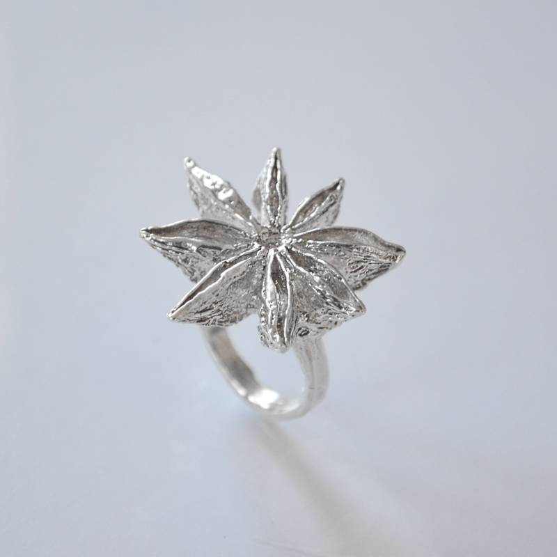 Statement Ringe Für Frauen, Stern Anis Ring, Silber Handgefertigter Großer Ring von MichalBenAriJewelry