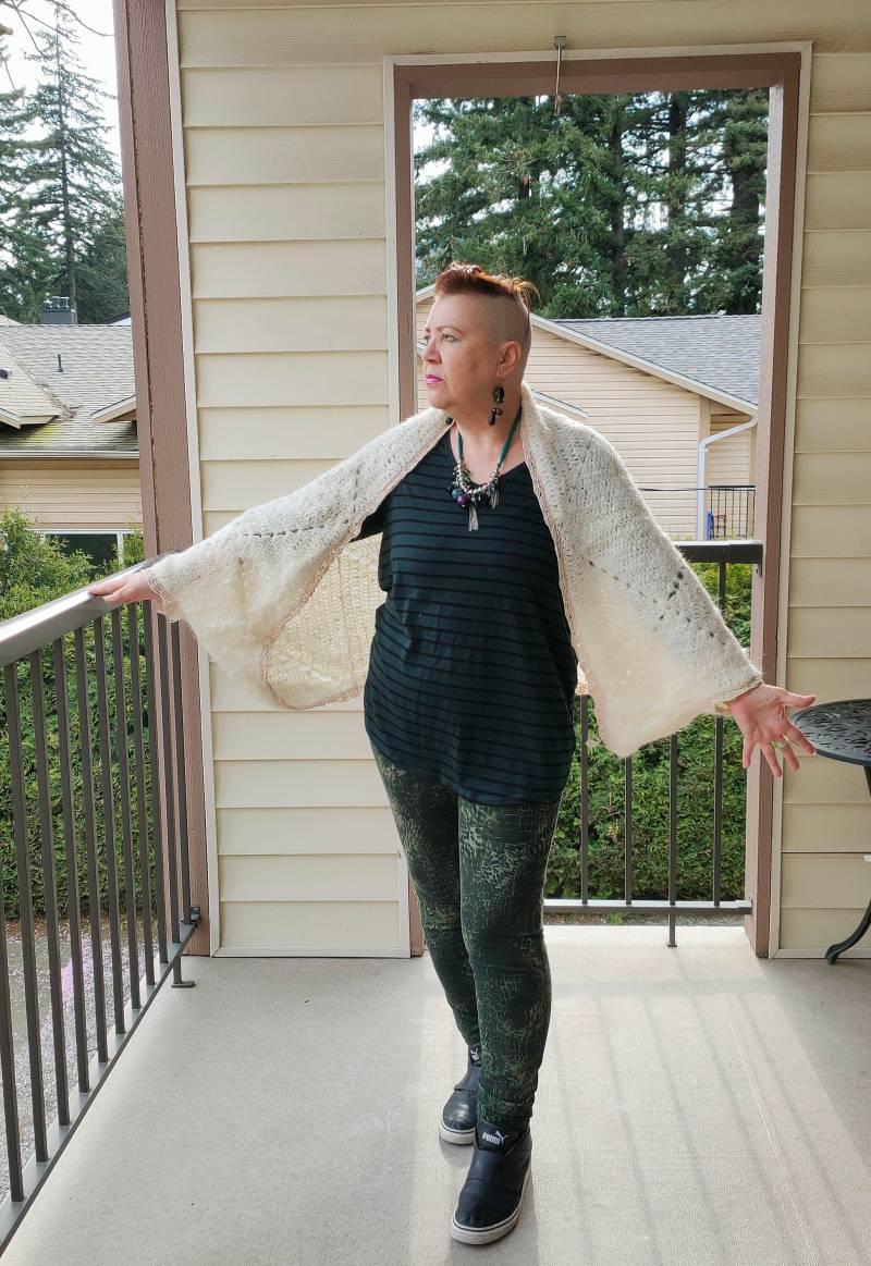 Plus Größe Handgemachte Häkeln Strickjacke Shrug Wrap Drapieren von MichasCrafz