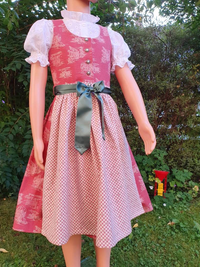 Kinderdirndl Rosa Einzelstück Größe 122 von MichasHobby