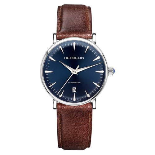 Michel Herbelin 1647/AP15BR Herren-Uhr Inspiration Analog Automatik mit Leder-Band von Michel Herbelin