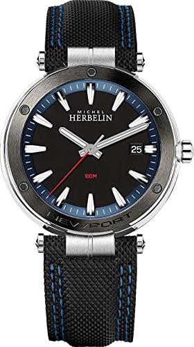 Michel Herbelin 12288/AG45 Herren-Uhr Newport Analog Quarz Leder-Band von Michel Herbelin