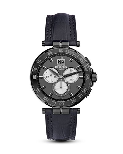 Michel Herbelin Unisex Erwachsene Chronograph Uhr mit Leder Armband 36656/GN33 von Michel Herbelin