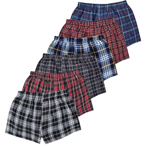 Michel Pierre - Herren-Boxershorts (6er-Pack) – Herren-Boxershorts für den täglichen Gebrauch, klassische Boxershorts mit lockerer Passform für Herren – Baumwolle, atmungsaktive Unterwäsche, von Michel Pierre