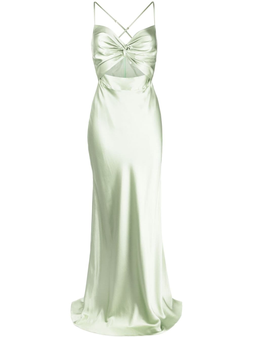 Michelle Mason Abendkleid aus Seide mit verdrehtem Design - Grün von Michelle Mason
