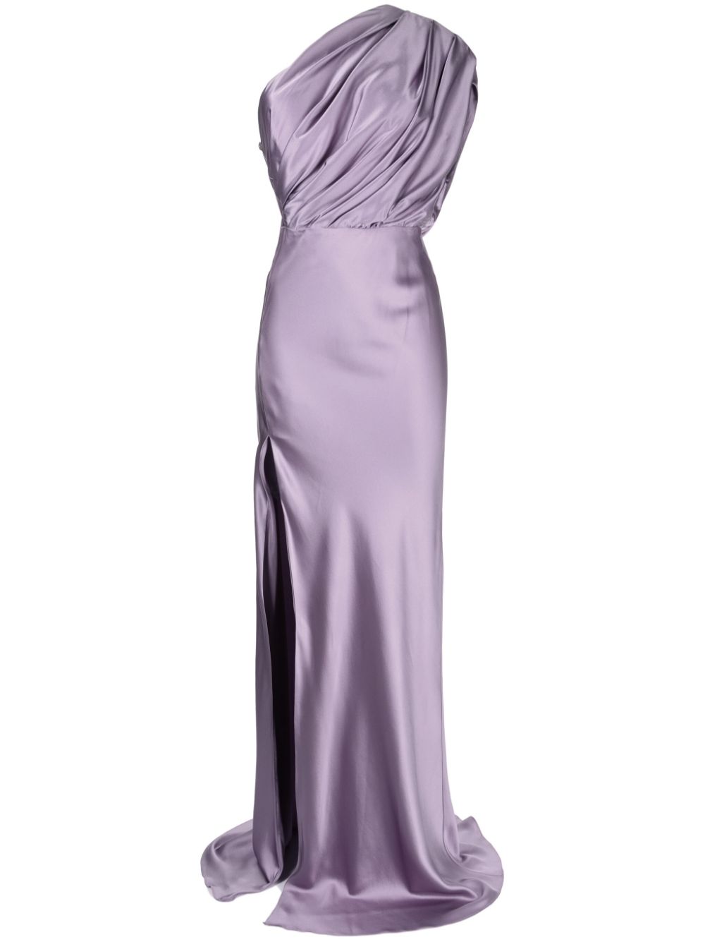 Michelle Mason Drapierte One-Shoulder-Robe - Violett von Michelle Mason