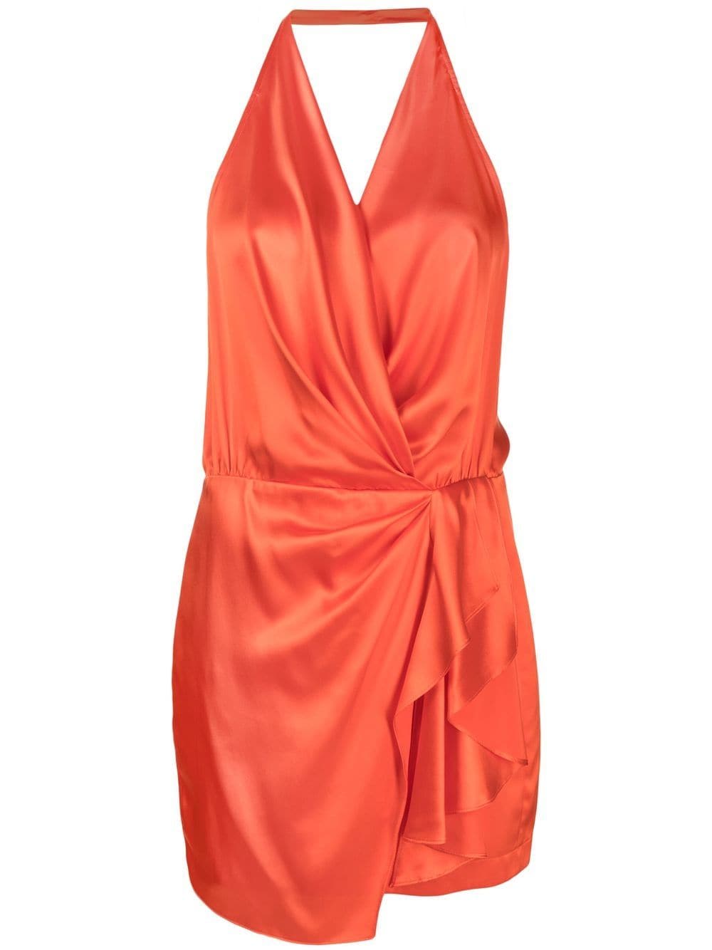 Michelle Mason Rückenfreies Neckholder-Minikleid - Orange von Michelle Mason