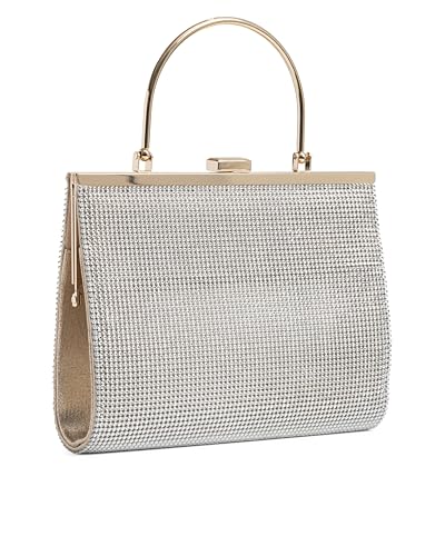 Michelle Moon Handtasche Damen Klein Elegant mit Glitzer | Abendtasche Gold | Clutch Gold für Hochzeit, Party und besondere Anlässe | Handtasche Gold Damen mit abnehmbarer Schulterkette von MICHELLE MOON