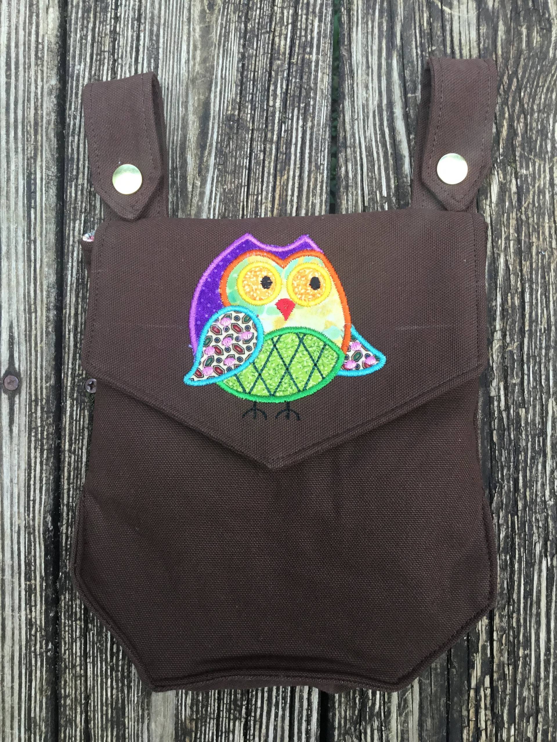Hoot Eule Applikationstasche Bauchtasche Gürtelschlaufe Sicher Auf Den Gürtel von MichelleBsEmbroidery