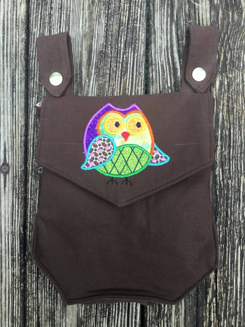 Hoot Eule Applikationstasche Bauchtasche Gürtelschlaufe Sicher Auf Den Gürtel von MichelleBsEmbroidery