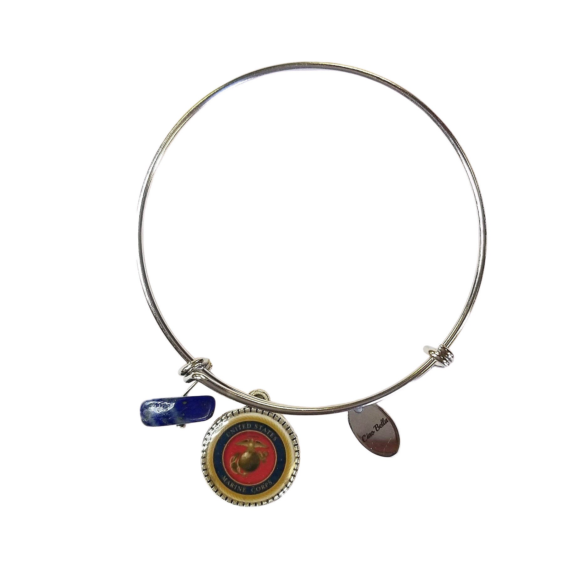 Offiziel Lizensiertes Marine Corps Bettelarmband Edelstahl Mit Lapis & Hämatit von MichelleMarieBoutiqu